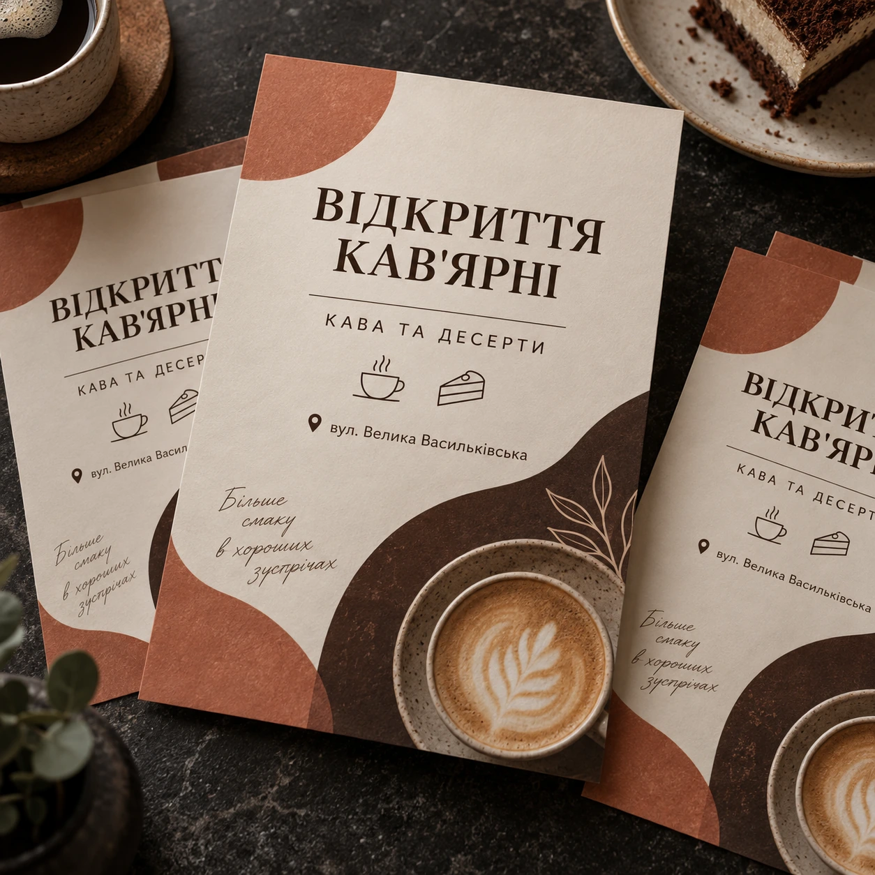 Флаєри для відкриття кав’ярні
